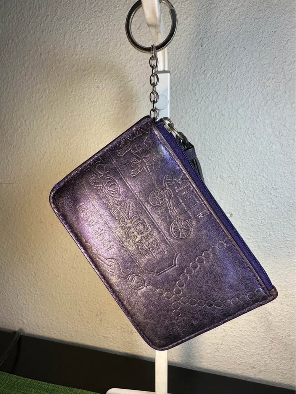 Vintage Coach Y2K Metallic Purple Coin & Card Pouch